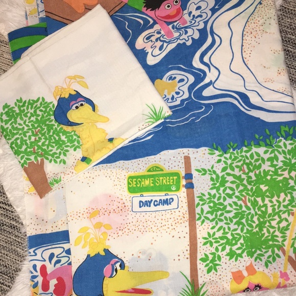 Sesame Street Other - Vintage Sesame street daycamp twin flat sheet